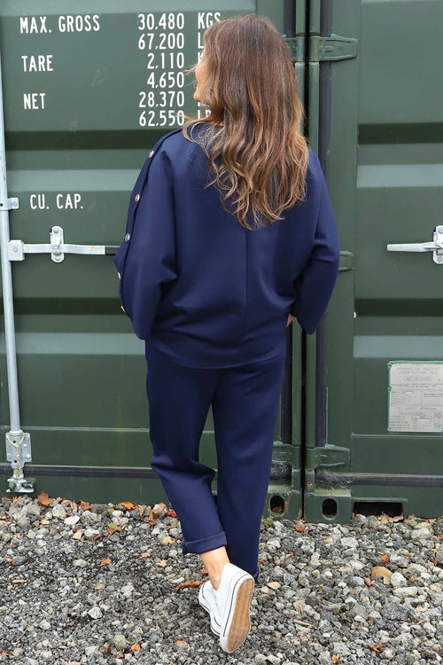 Lesley Button Top Navy - Image 4