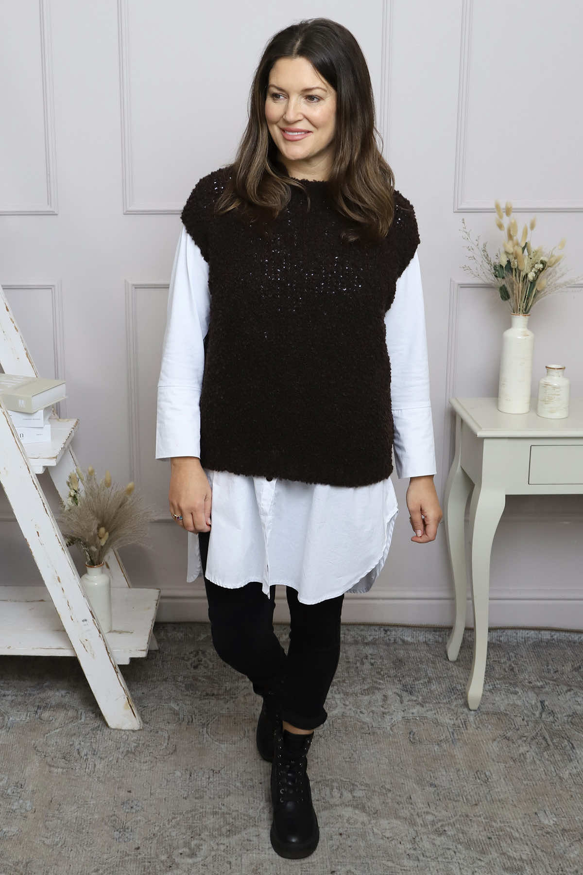 Clancy Boucle Tank Top Cocoa