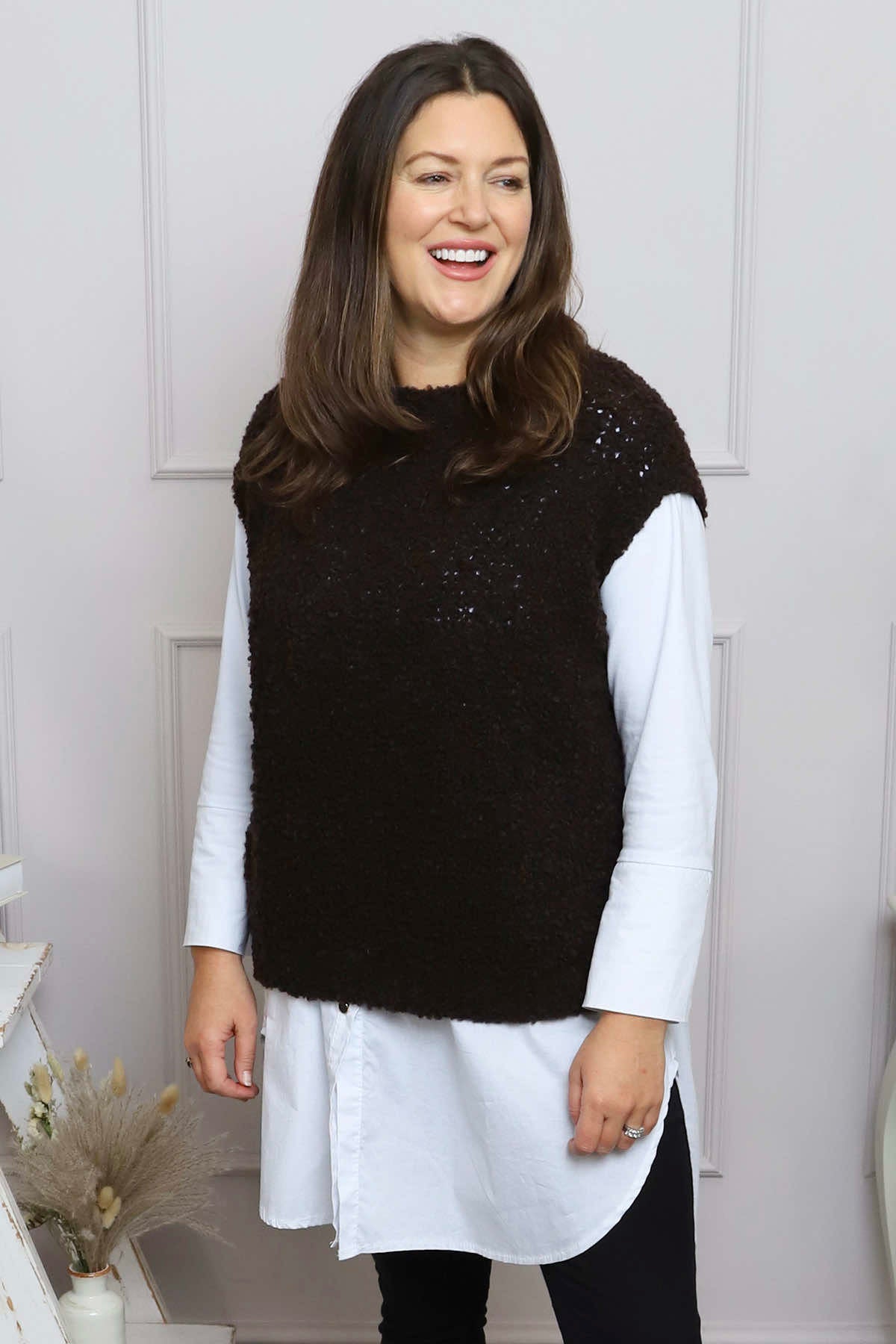 Clancy Boucle Tank Top Cocoa