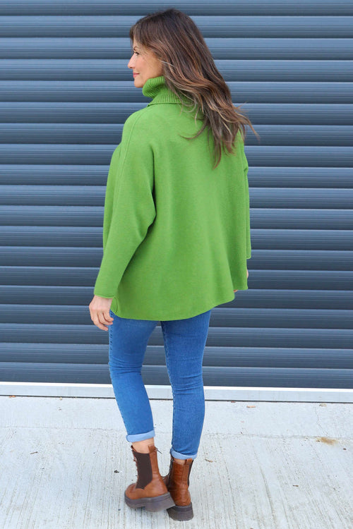 Jude Polo Neck Knitted Jumper Green - Image 4