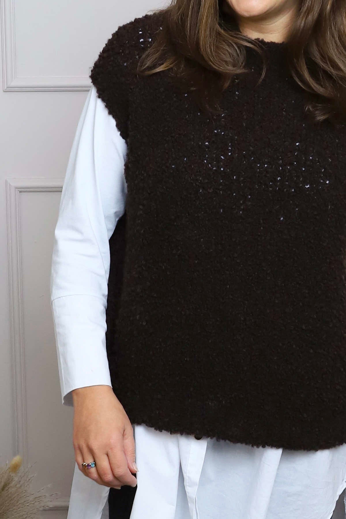 Clancy Boucle Tank Top Cocoa