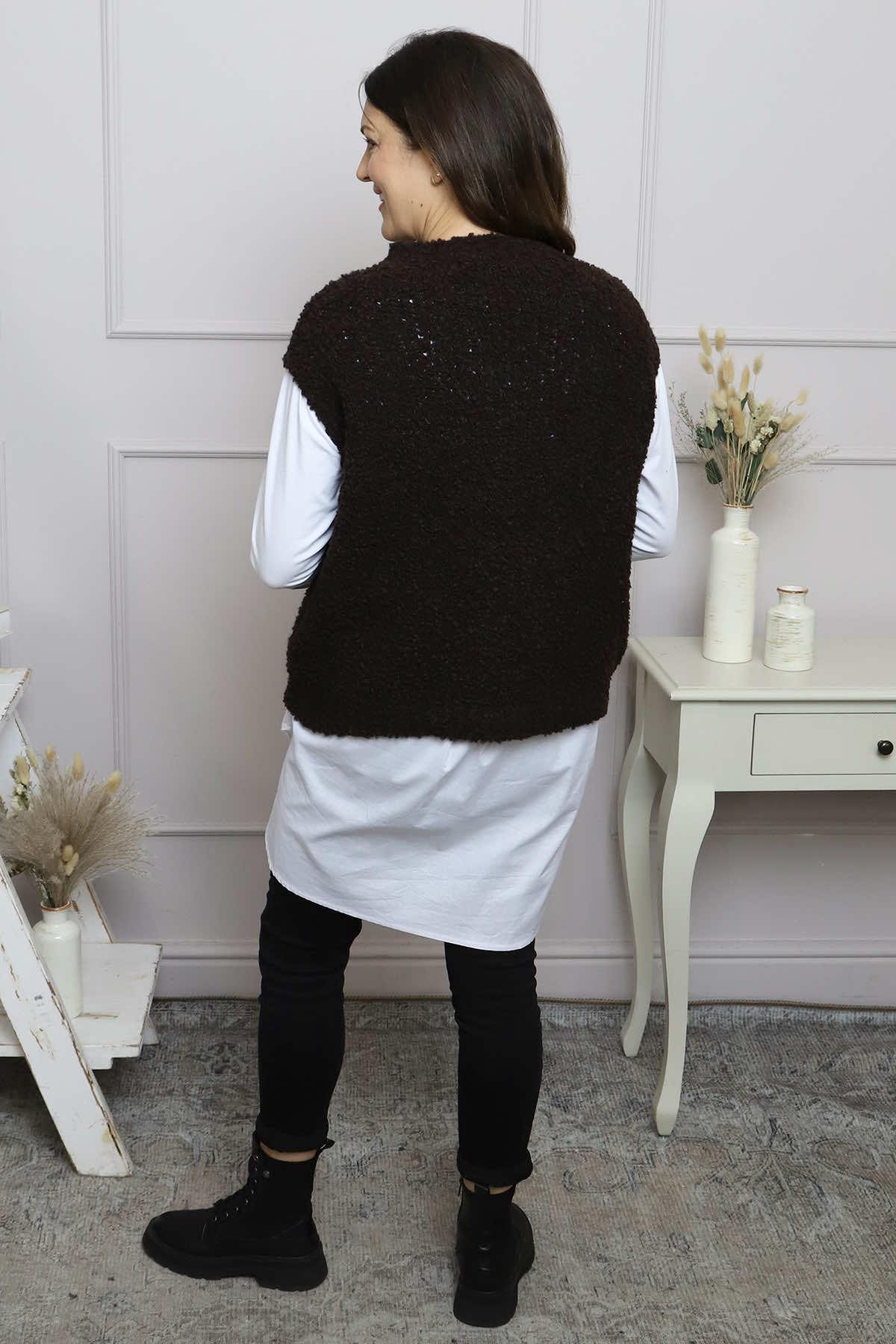 Clancy Boucle Tank Top Cocoa