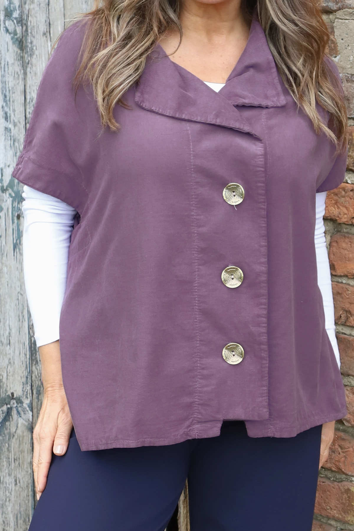 Sabella Needlecord Shirt Purple