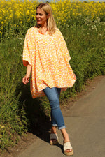 Kynance Leopard Print Top Orange Orange - Kynance Leopard Print Top Orange