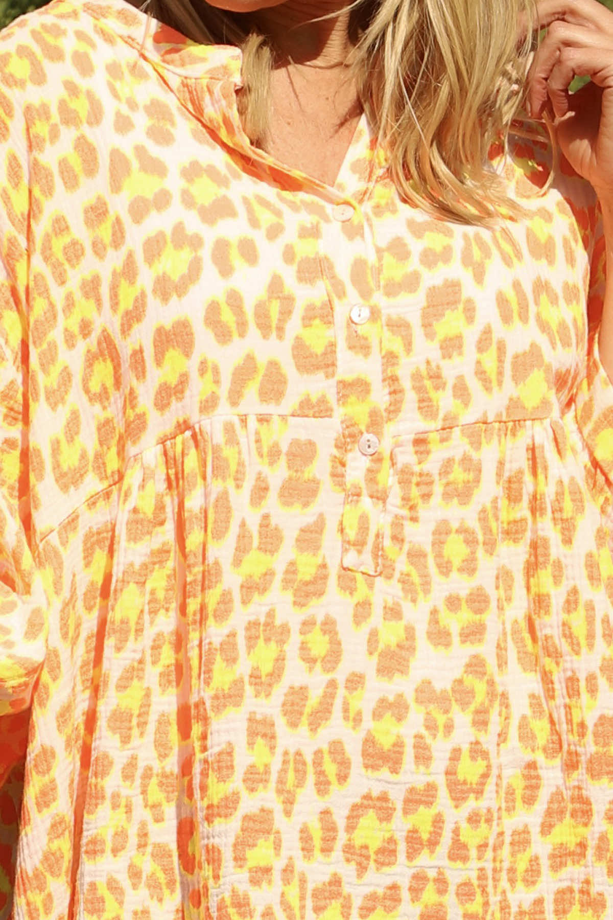 Kynance Leopard Print Top Orange