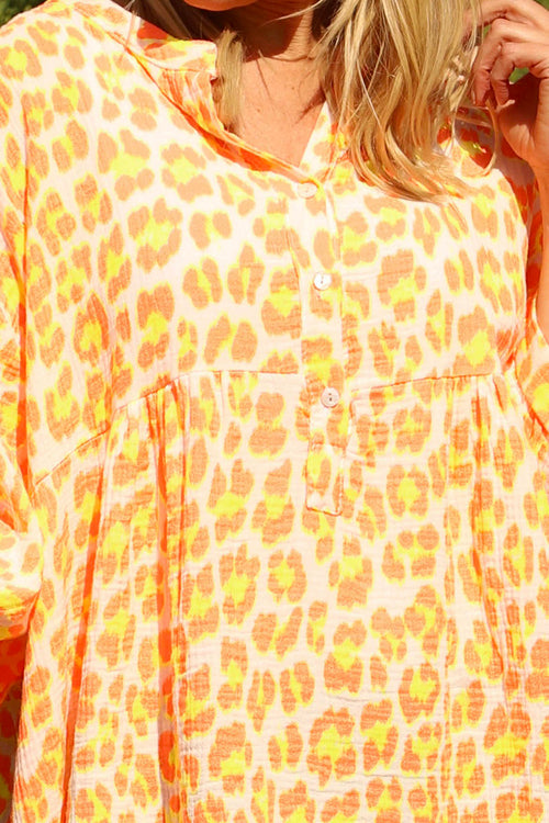 Kynance Leopard Print Top Orange - Image 3