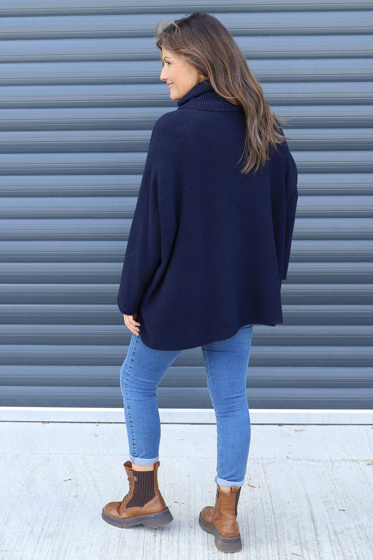 Jude Polo Neck Knitted Jumper Navy