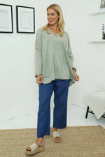 Maritza Slouch Cotton Top Khaki Khaki - Maritza Slouch Cotton Top Khaki