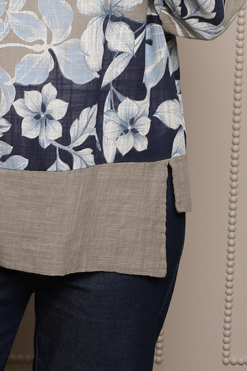 Paitlyn Print Cotton Top Mocha - Image 3