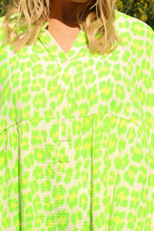 Kynance Leopard Print Top Green - Image 3
