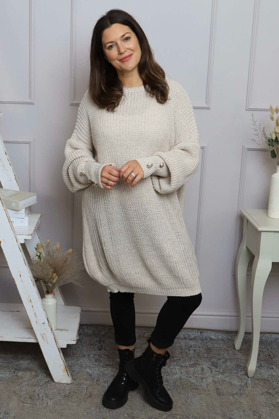 Peggy Knitted Jumper Stone