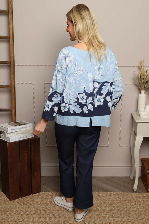 Paitlyn Print Cotton Top Light Blue - Image 4