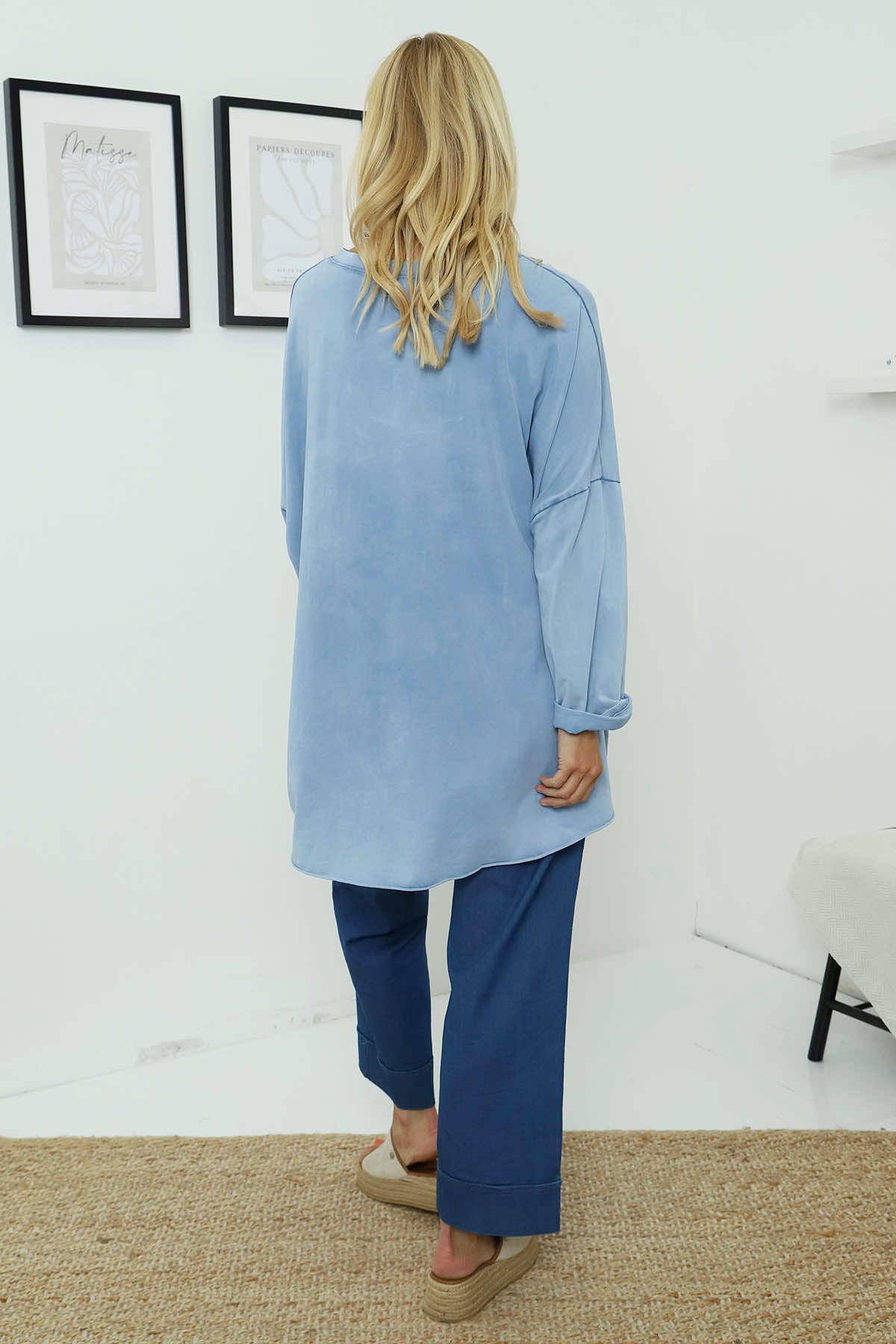 Maritza Slouch Cotton Top Blue