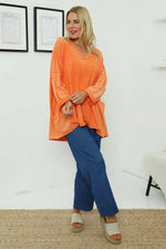 Maritza Slouch Cotton Top Orange Orange - Maritza Slouch Cotton Top Orange