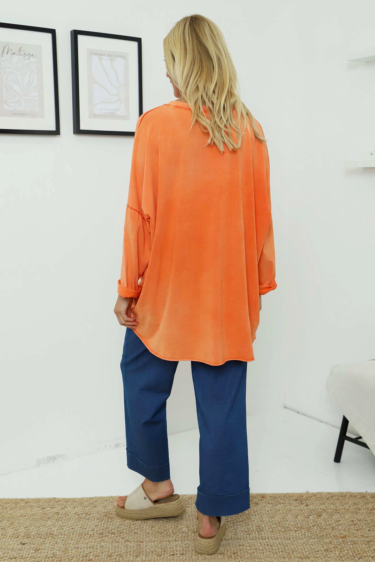 Maritza Slouch Cotton Top Orange