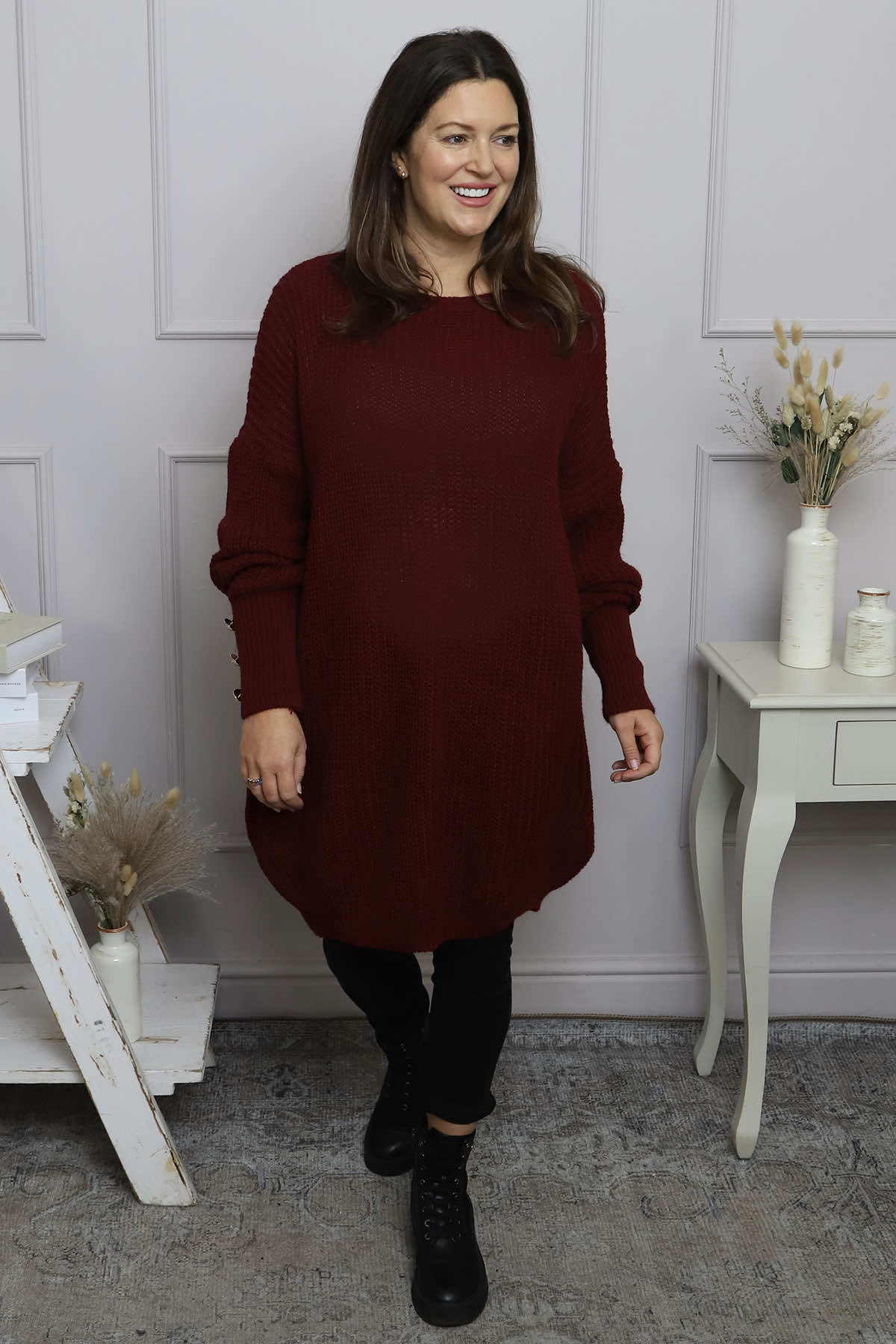 Peggy Knitted Jumper Wine