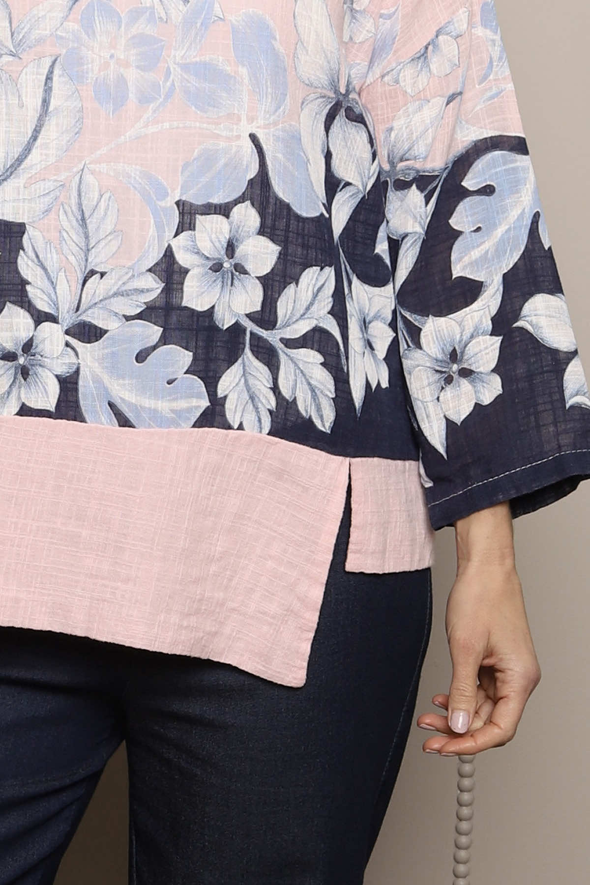 Paitlyn Print Cotton Top Pink