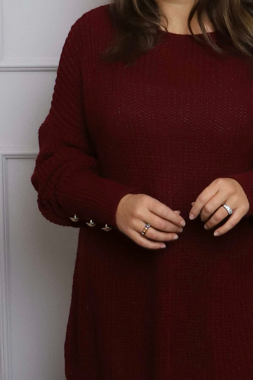 Peggy Knitted Jumper Wine - Image 3