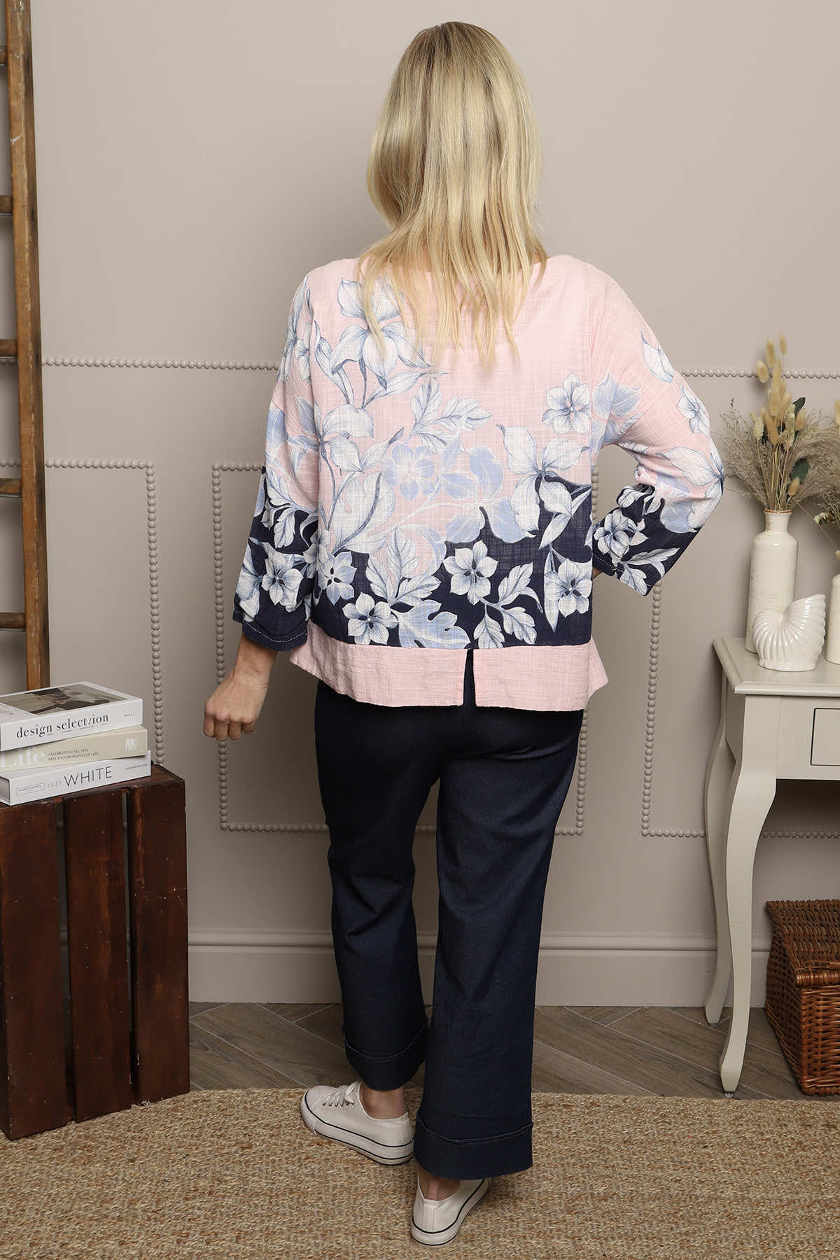 Paitlyn Print Cotton Top Pink