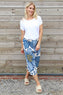 Gina Cropped Floral Trousers Blue