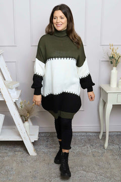 Doris Polo Knitted Jumper Khaki