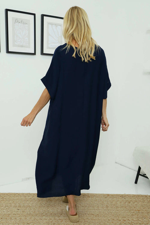 Bernadetta Flower Dress Navy - Image 4