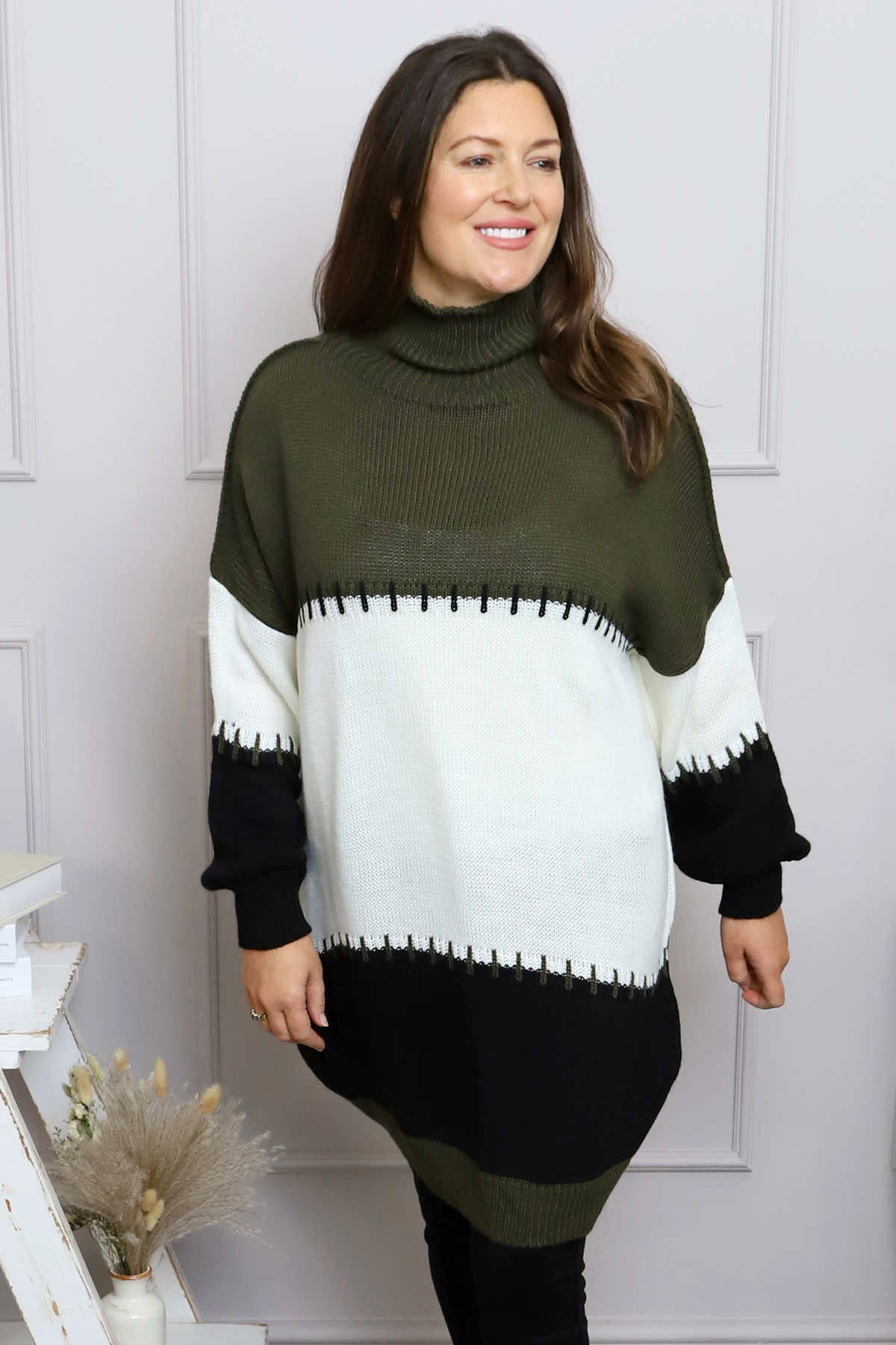 Doris Polo Knitted Jumper Khaki