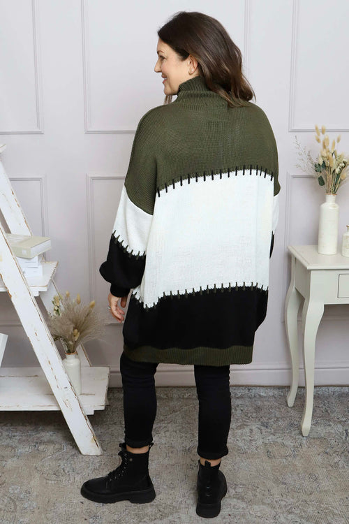 Doris Polo Knitted Jumper Khaki - Image 4