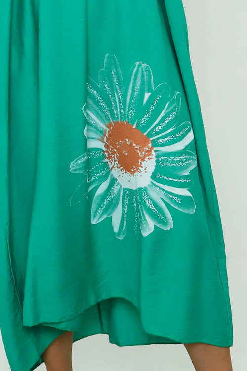 Bernadetta Flower Dress Emerald - Image 3