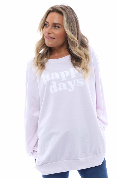 Happy Days Cotton Sweatshirt Lilac