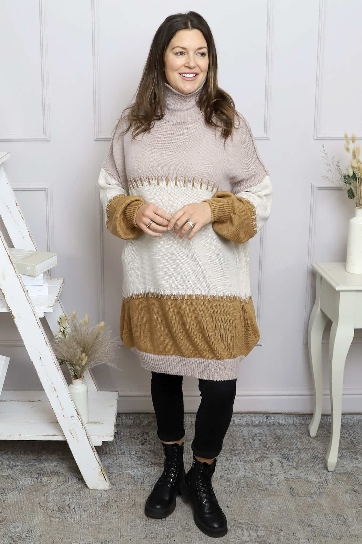 Doris Polo Knitted Jumper Mocha