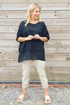 Sandra Cotton Top Black