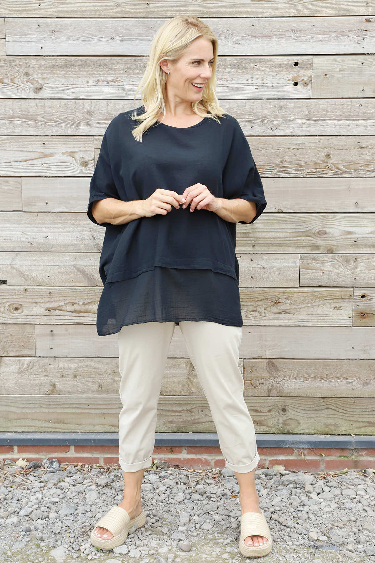 Sandra Cotton Top Black