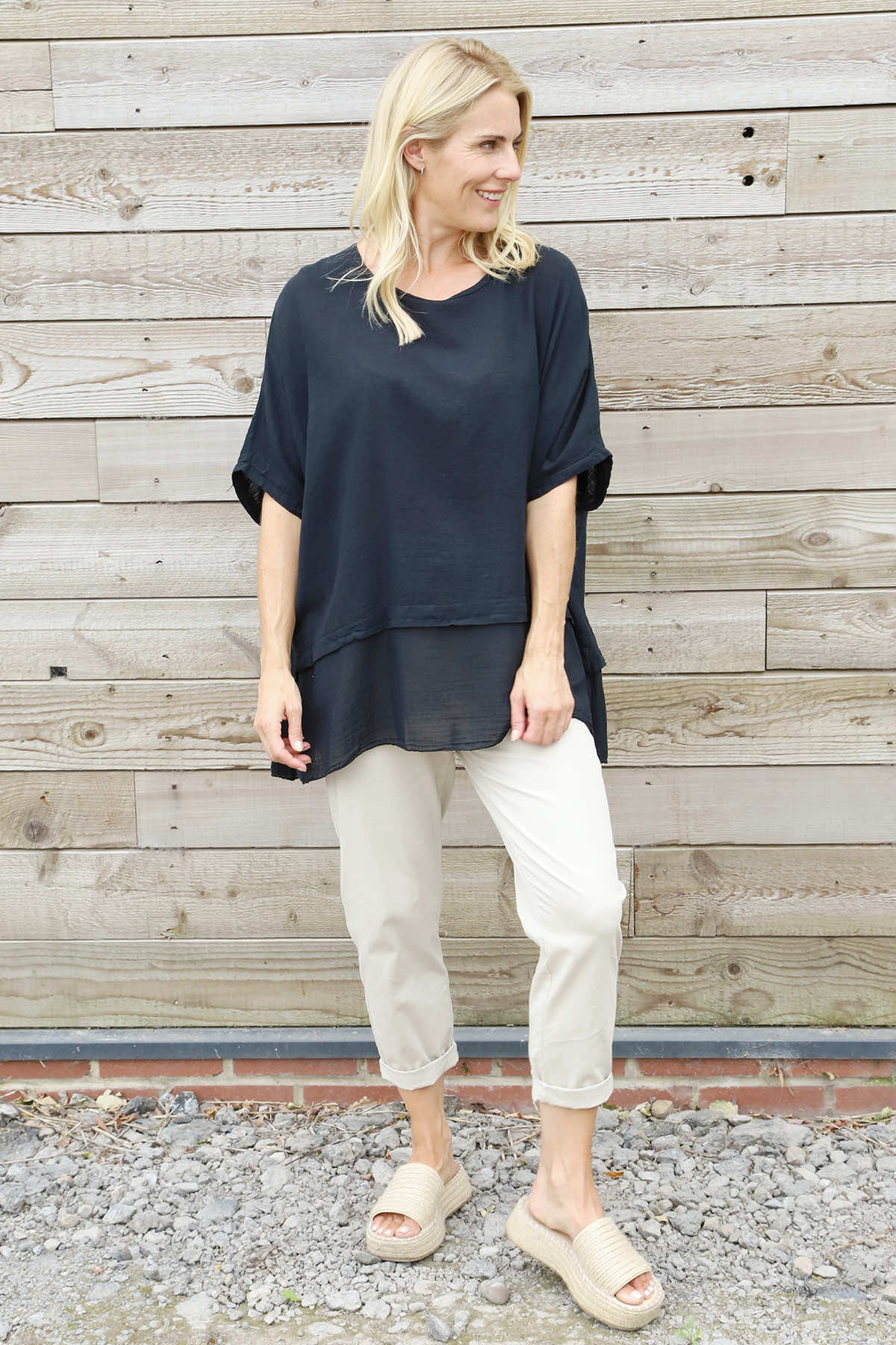 Sandra Cotton Top Black