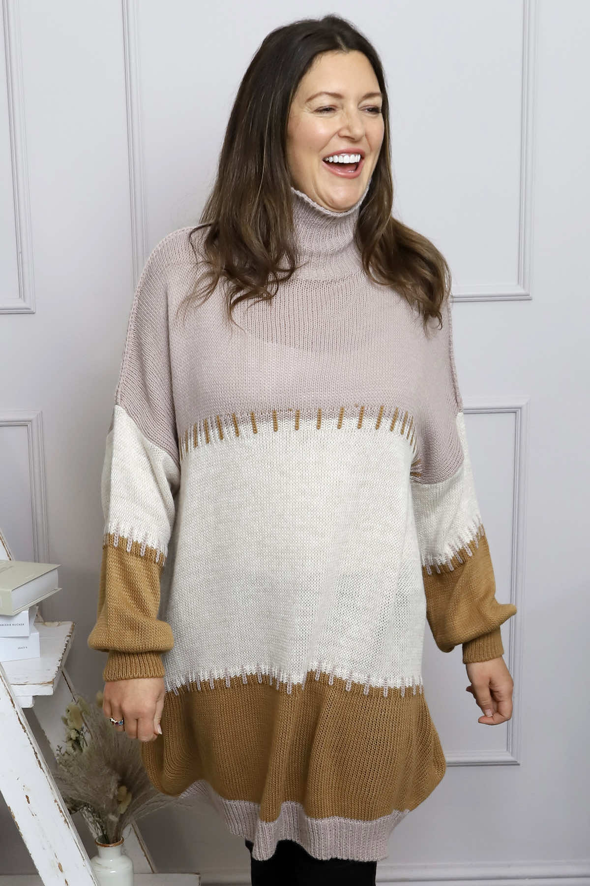 Doris Polo Knitted Jumper Mocha