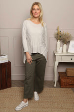 Allissa Knit Top Stone Stone - Allissa Knit Top Stone