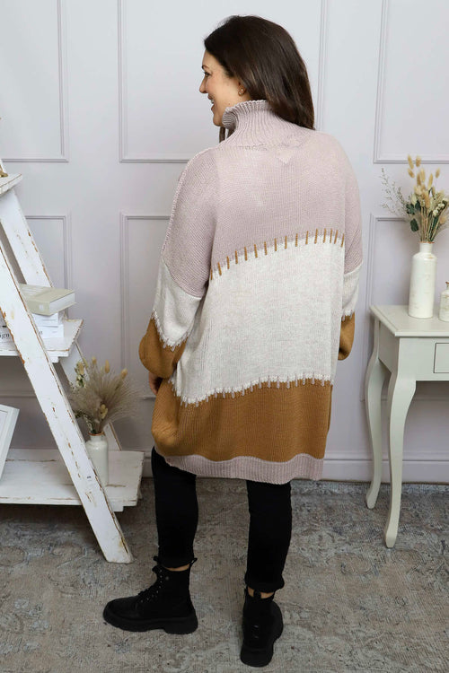 Doris Polo Knitted Jumper Mocha - Image 4