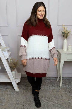 Doris Polo Knitted Jumper Wine