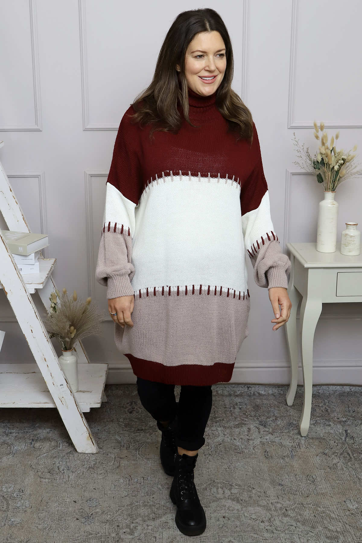 Doris Polo Knitted Jumper Wine