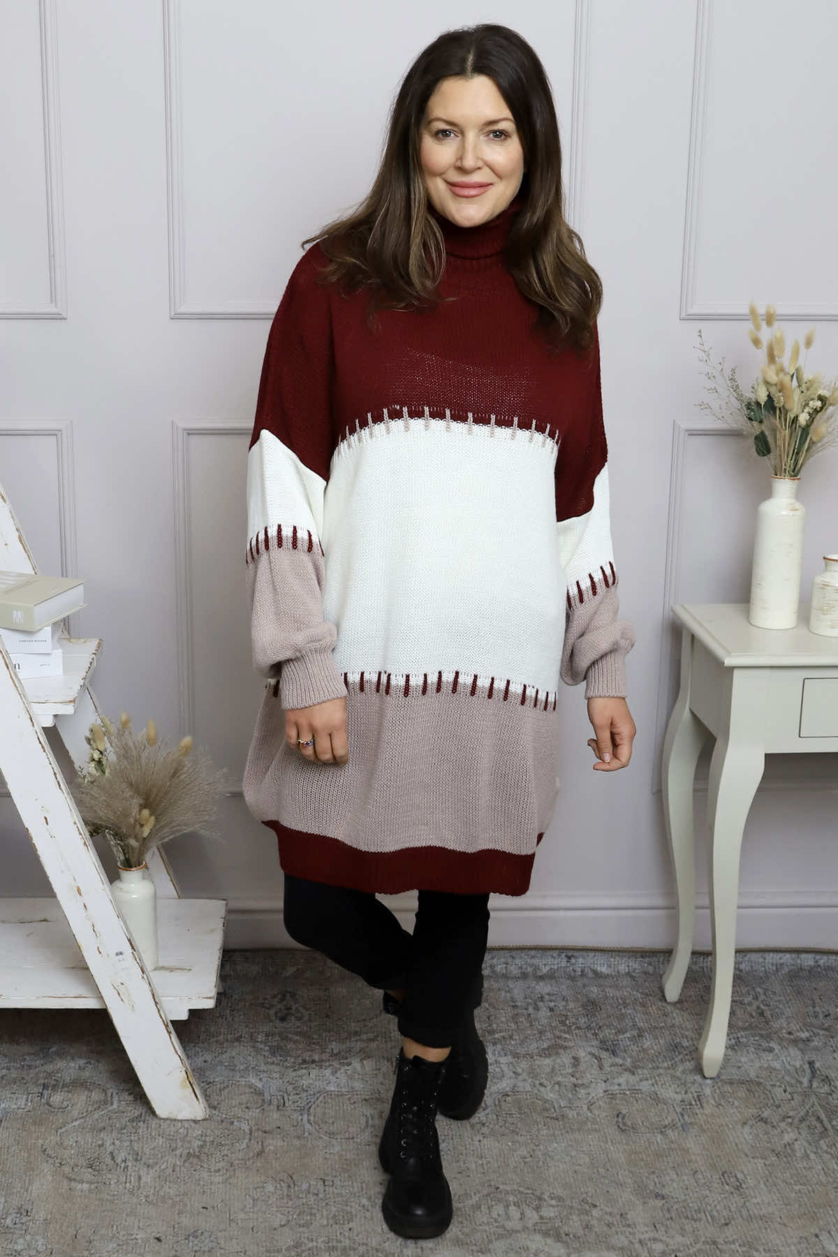 Doris Polo Knitted Jumper Wine
