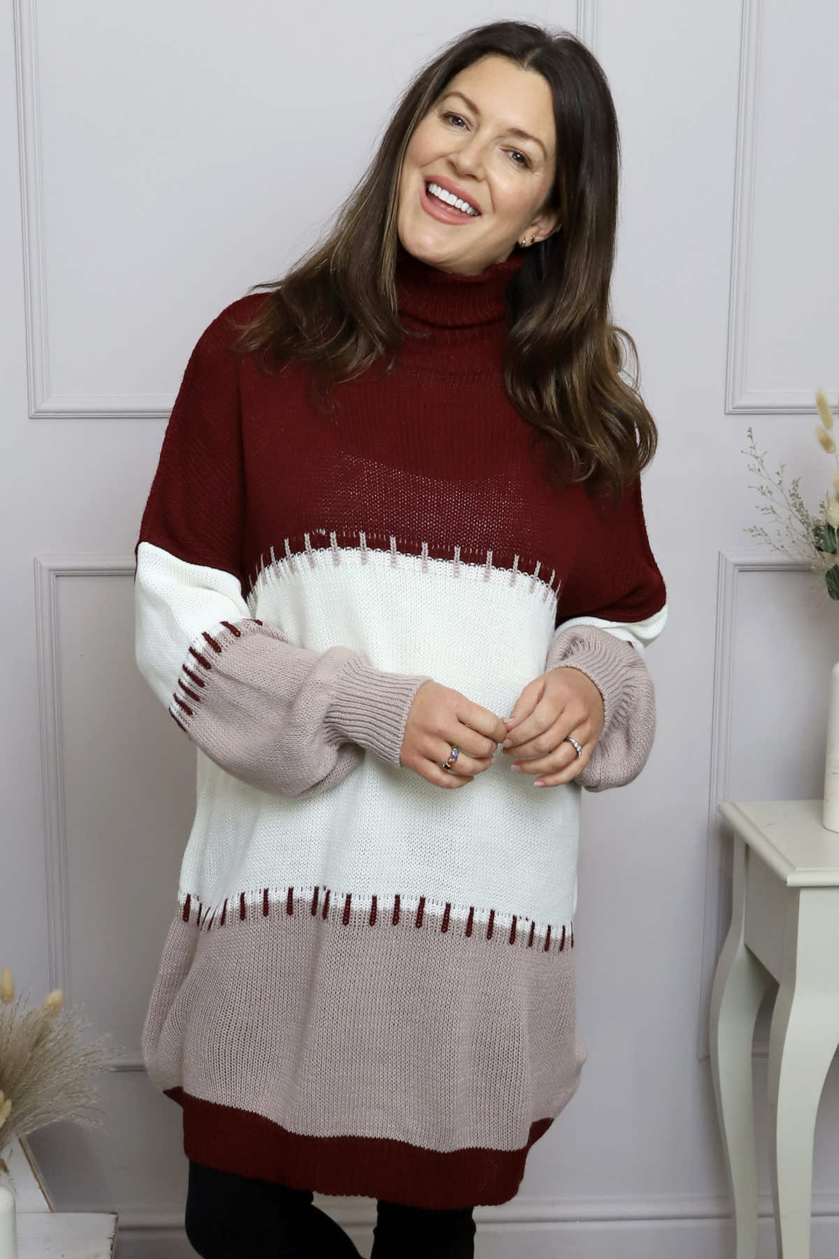 Doris Polo Knitted Jumper Wine
