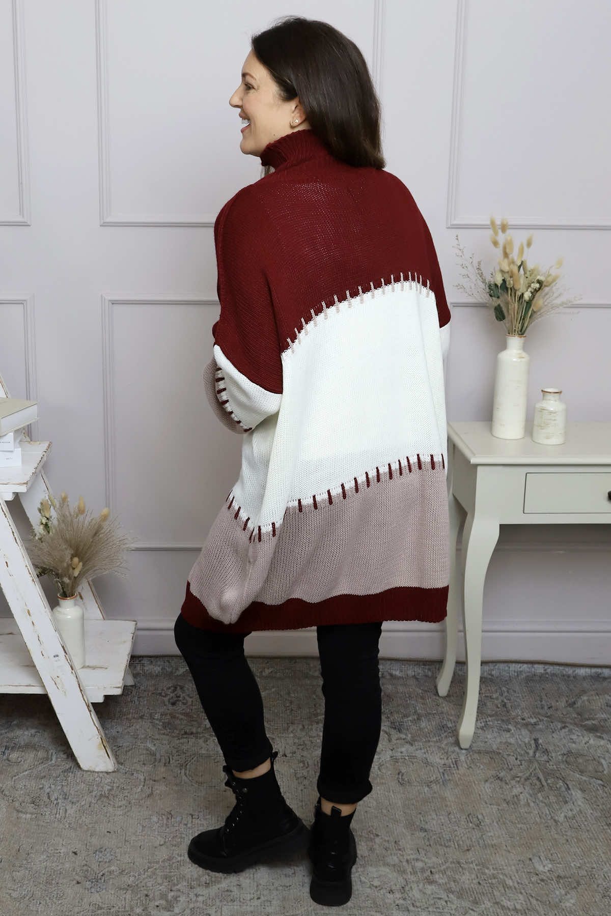 Doris Polo Knitted Jumper Wine