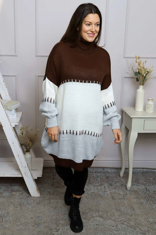 Doris Polo Knitted Jumper Cocoa - Image 3