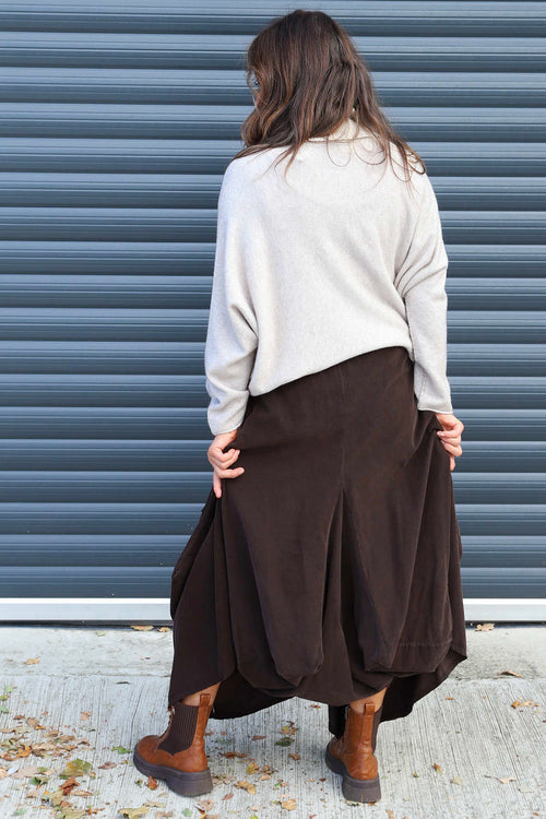 Orla Needlecord Parachute Skirt Cocoa - Image 4