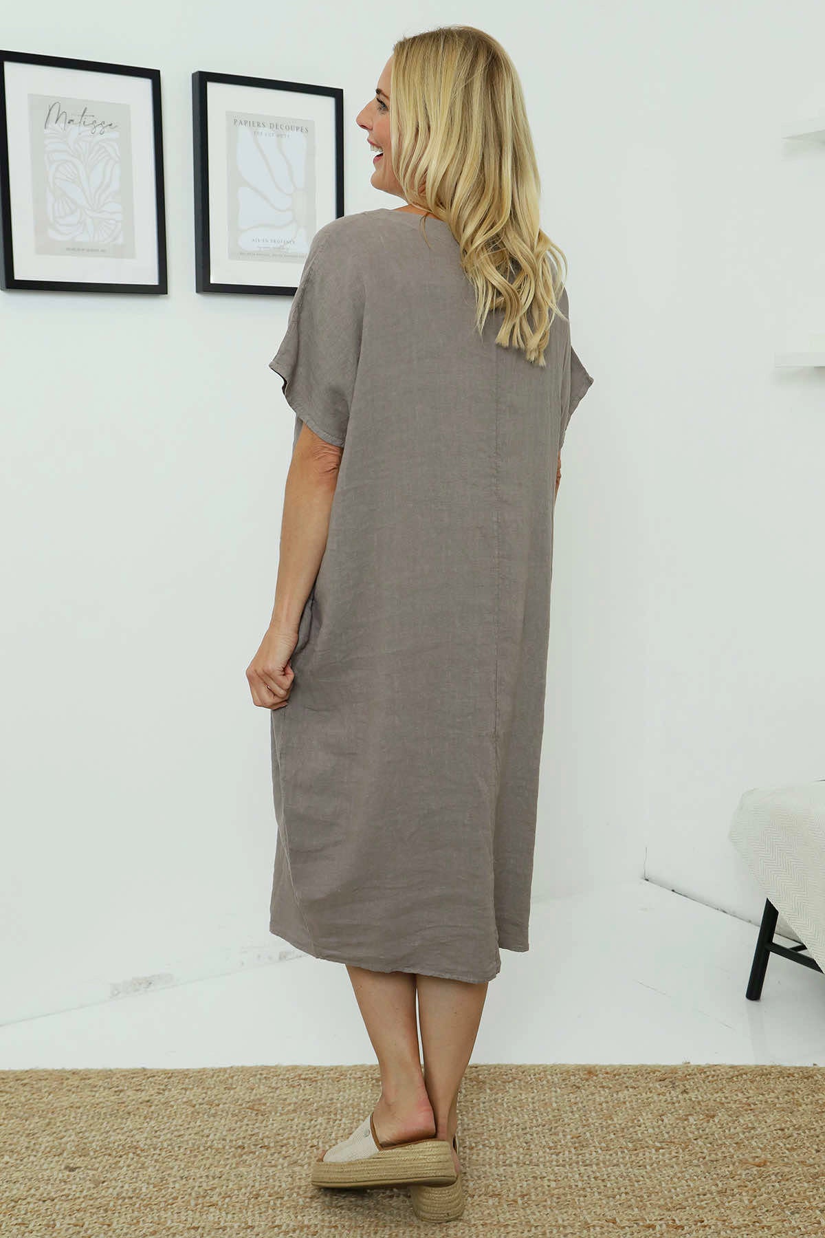 Fenella Linen Dress Mocha