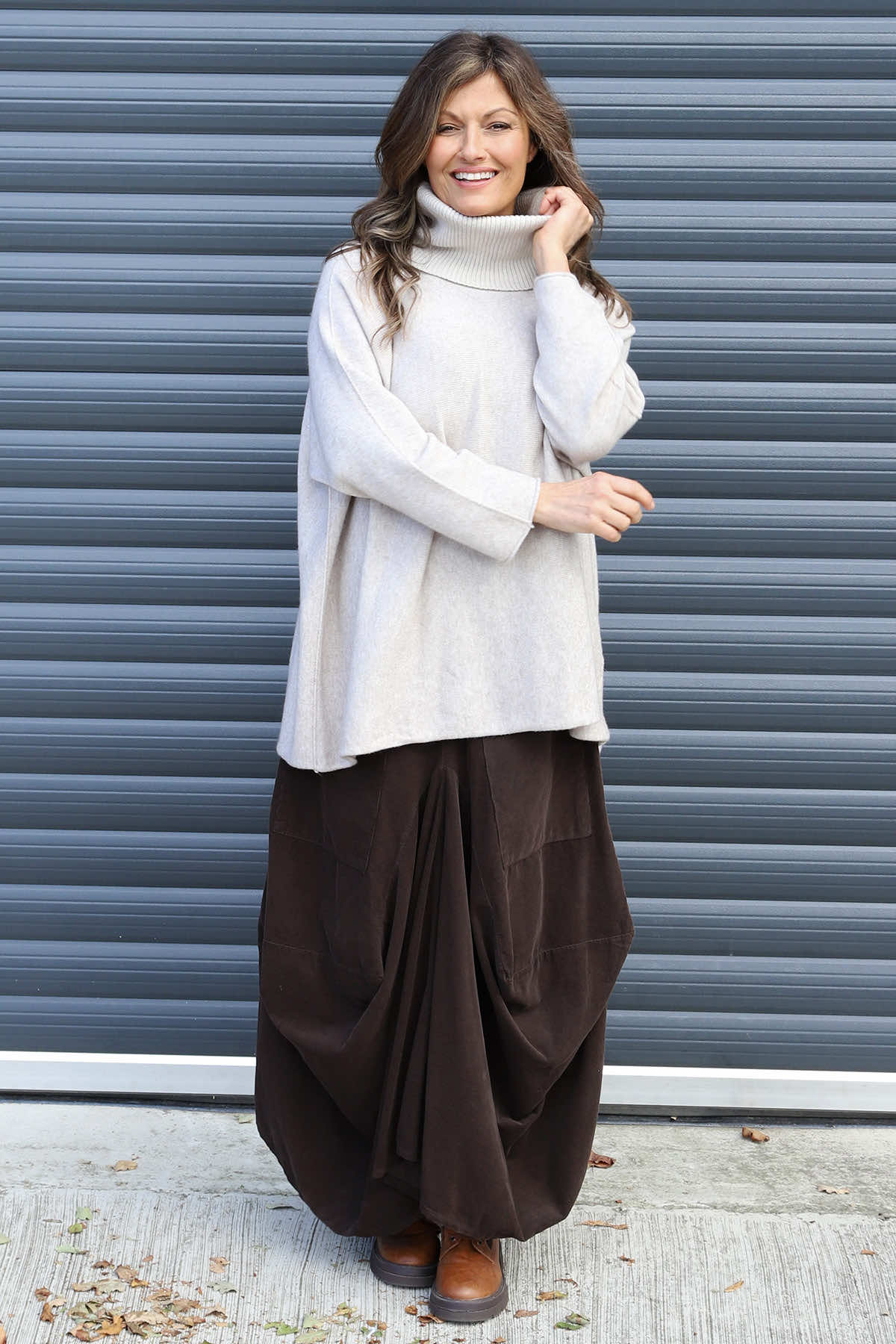 Jude Polo Neck Knitted Jumper Stone