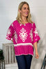 Pixie Print Top Fuchsia