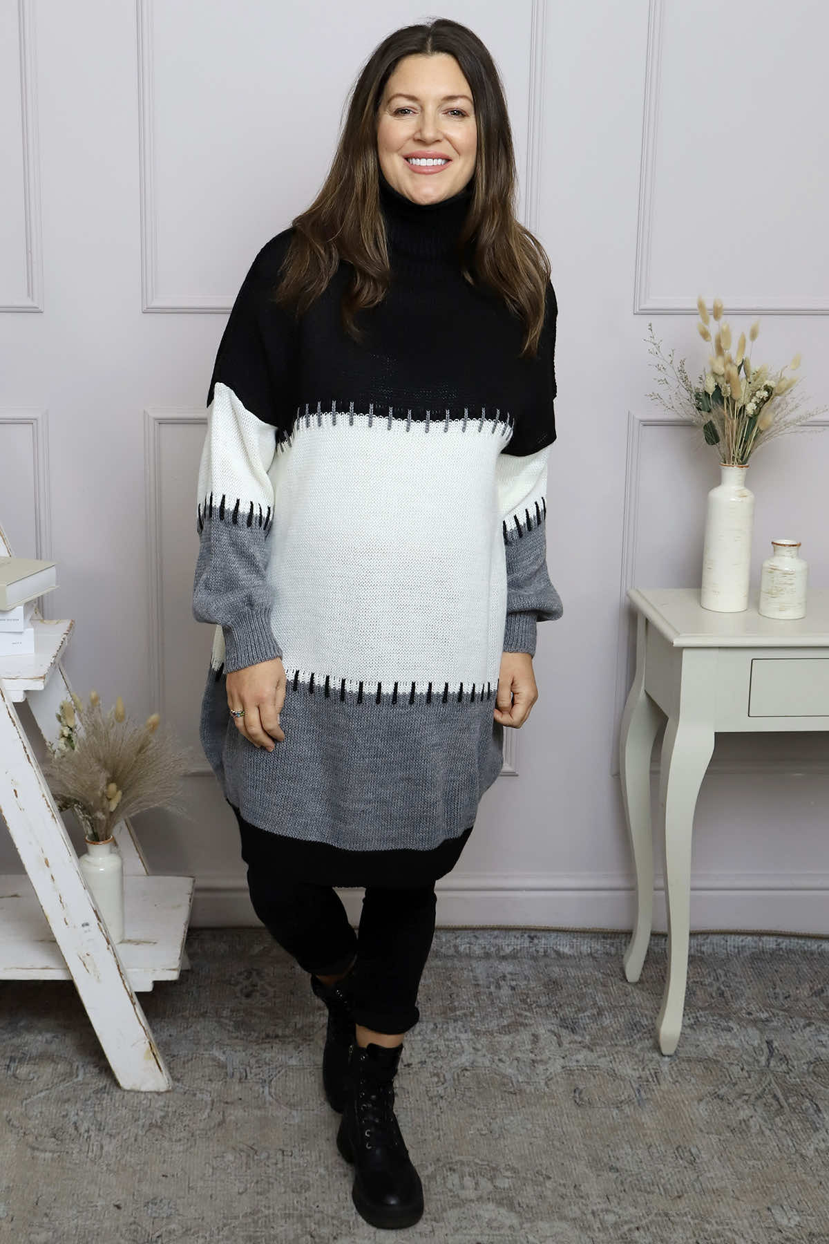 Doris Polo Knitted Jumper Black