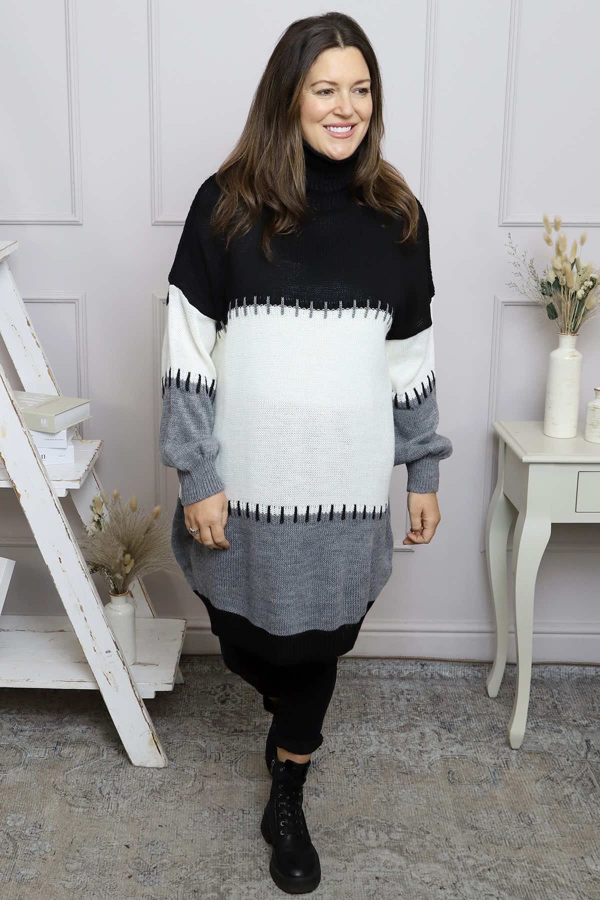 Doris Polo Knitted Jumper Black