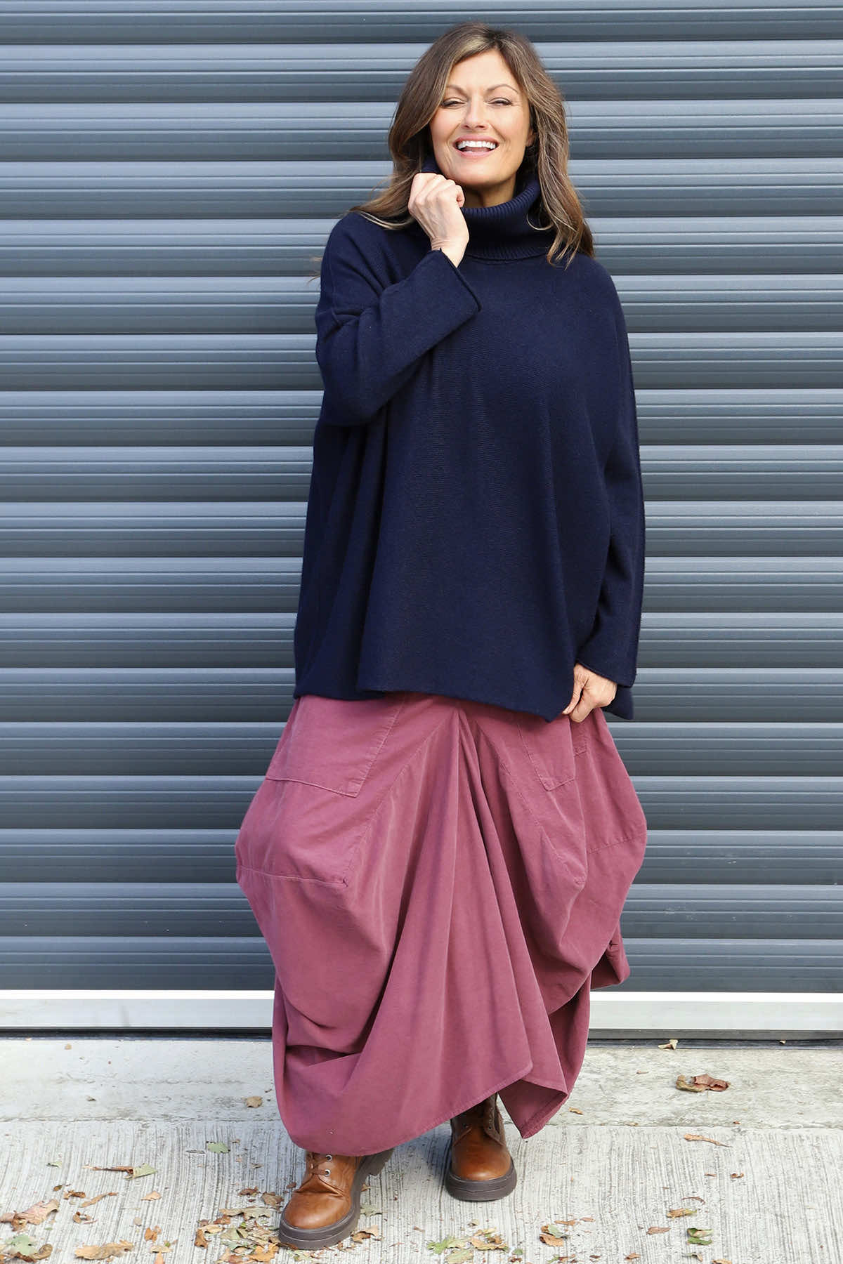 Jude Polo Neck Knitted Jumper Navy